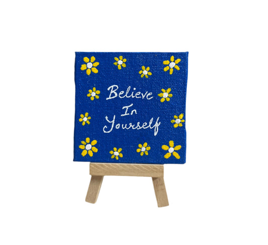 Mini Canvas Painting with Easel Stand
