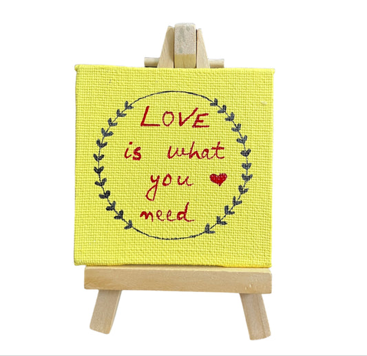 Mini Canvas Painting with Easel Stand