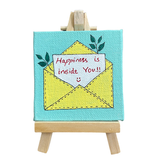Mini Canvas Painting with Easel Stand