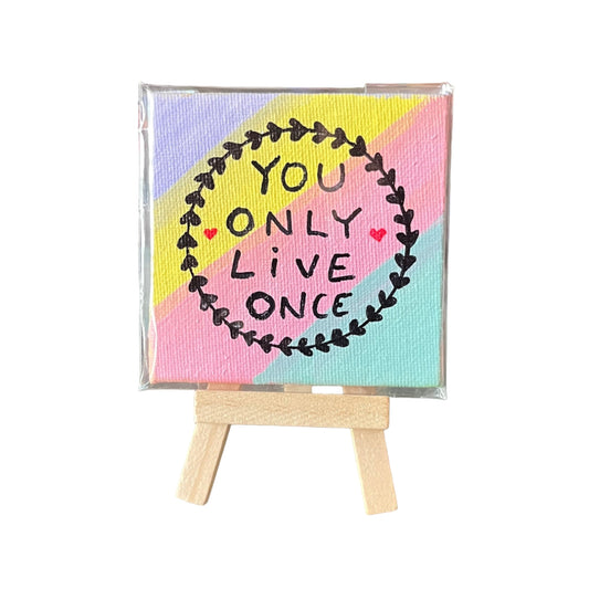 Mini Canvas Painting with Easel Stand