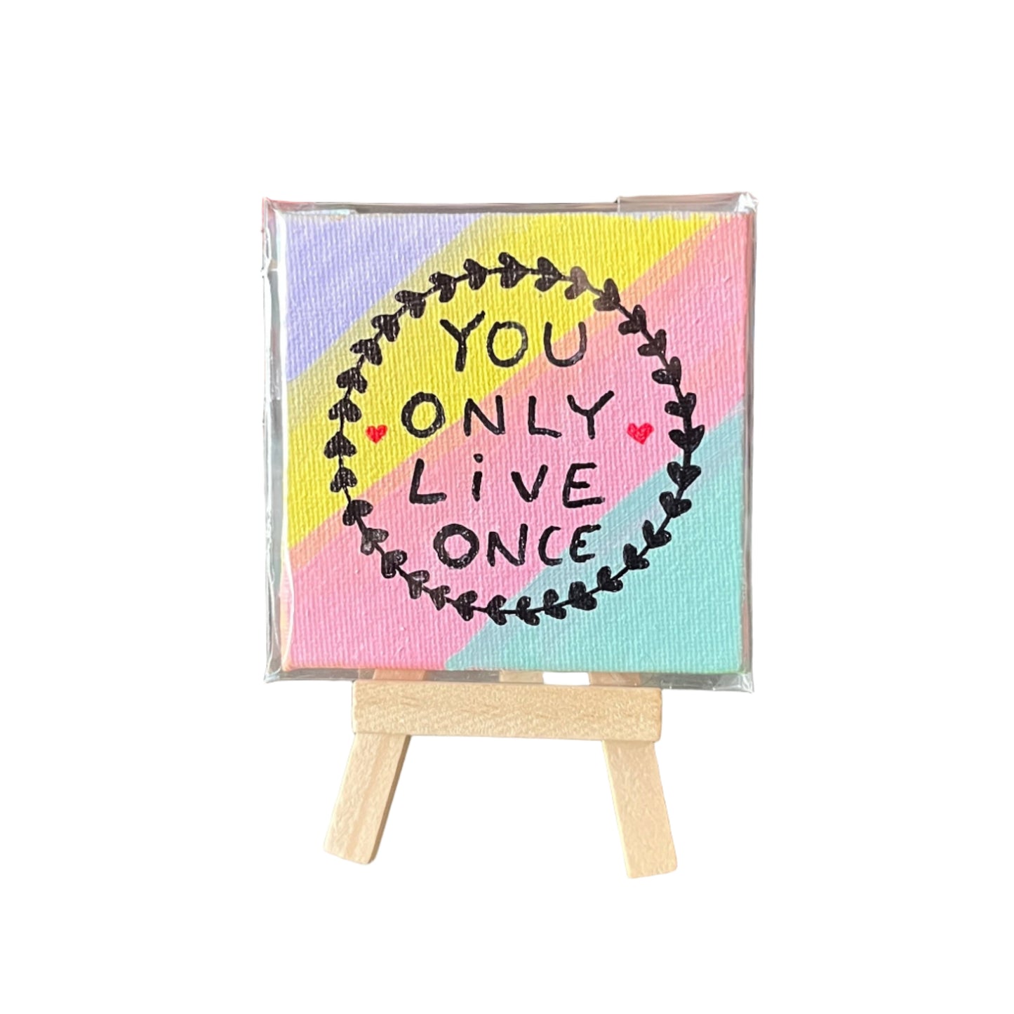 Mini Canvas Painting with Easel Stand
