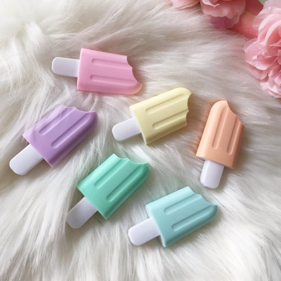 Ice Cream Stick Popsicle Shape Highlighters | Pastel Shades | Set of 6 |