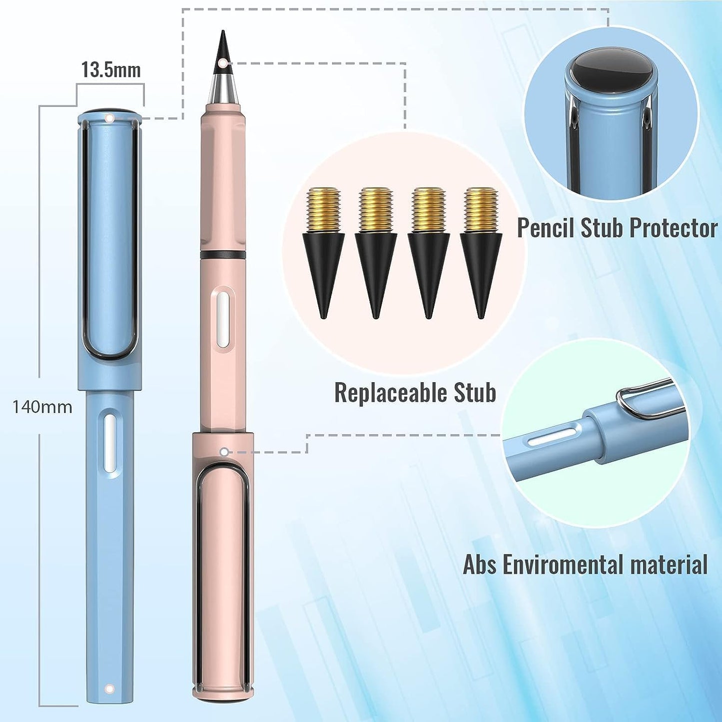 Infinite Pencil With Eraser | Portable Reusable Erasable Writing Pencil | One Piece