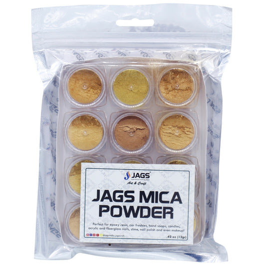 Jags Mica Powder Gold Shade 12 Pcs Set (12Gms)