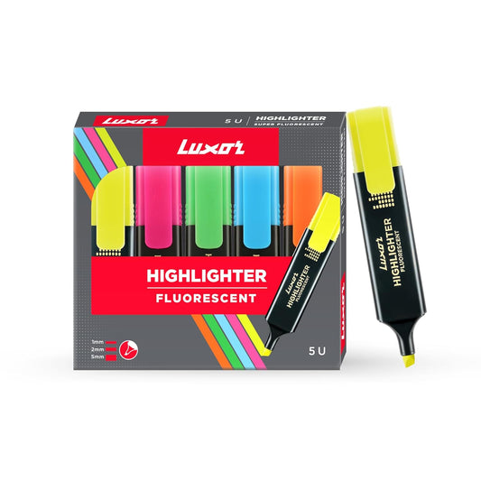 Luxor Highlighter Fluorescent | Set of 5 |