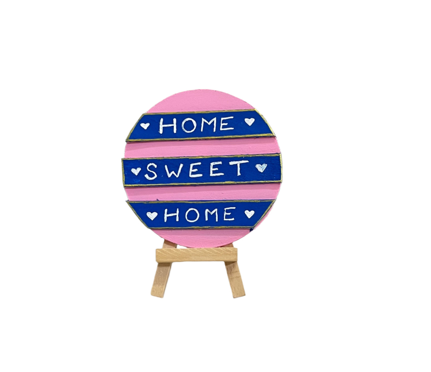 Round MDF Painting |Handmade Mini Painting with Easel