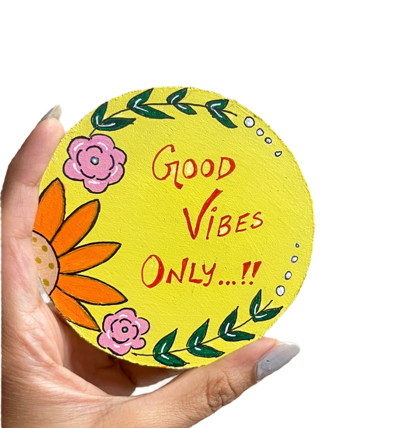 Round MDF Painting |Handmade Mini Painting with Easel