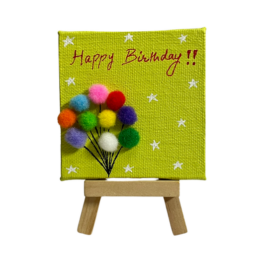 Mini Canvas Painting – "Happy Birthday"