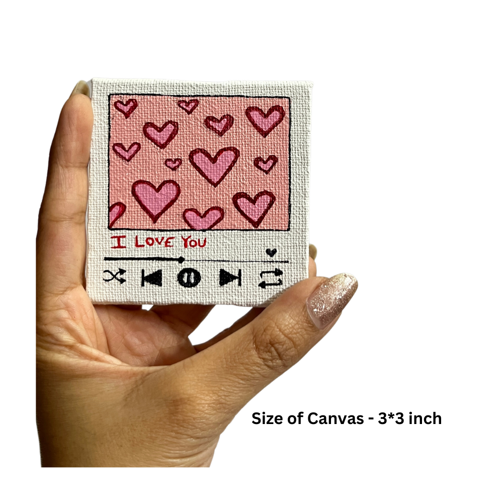 Mini Canvas Painting – "I Love You"