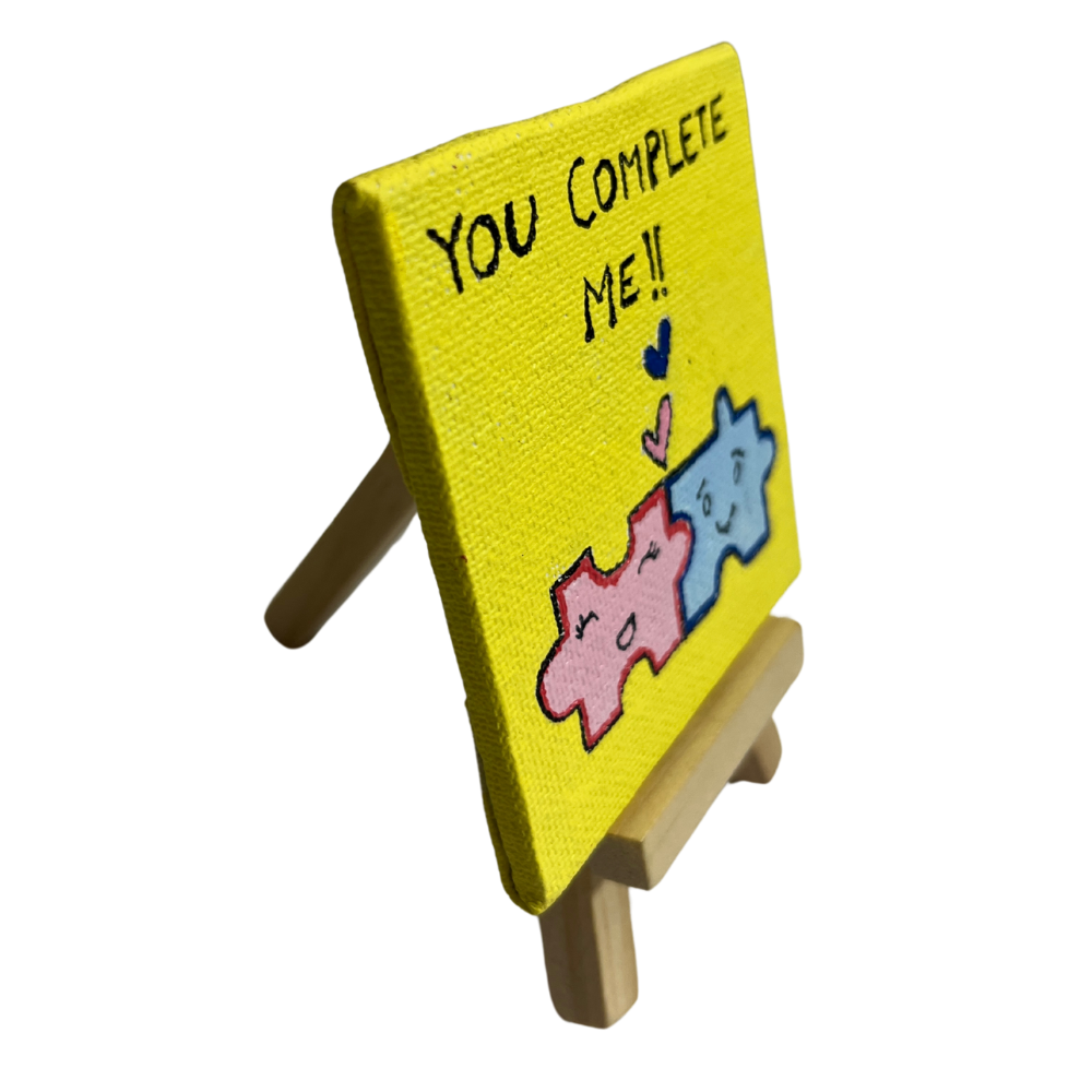 Mini Canvas Painting with Easel Stand
