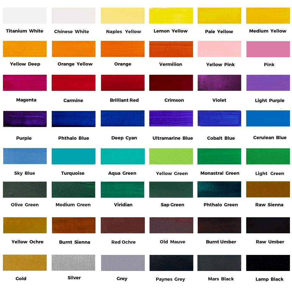 Mont Marte Acrylic Paint Set | 48 Shades | 36ml Each tube
