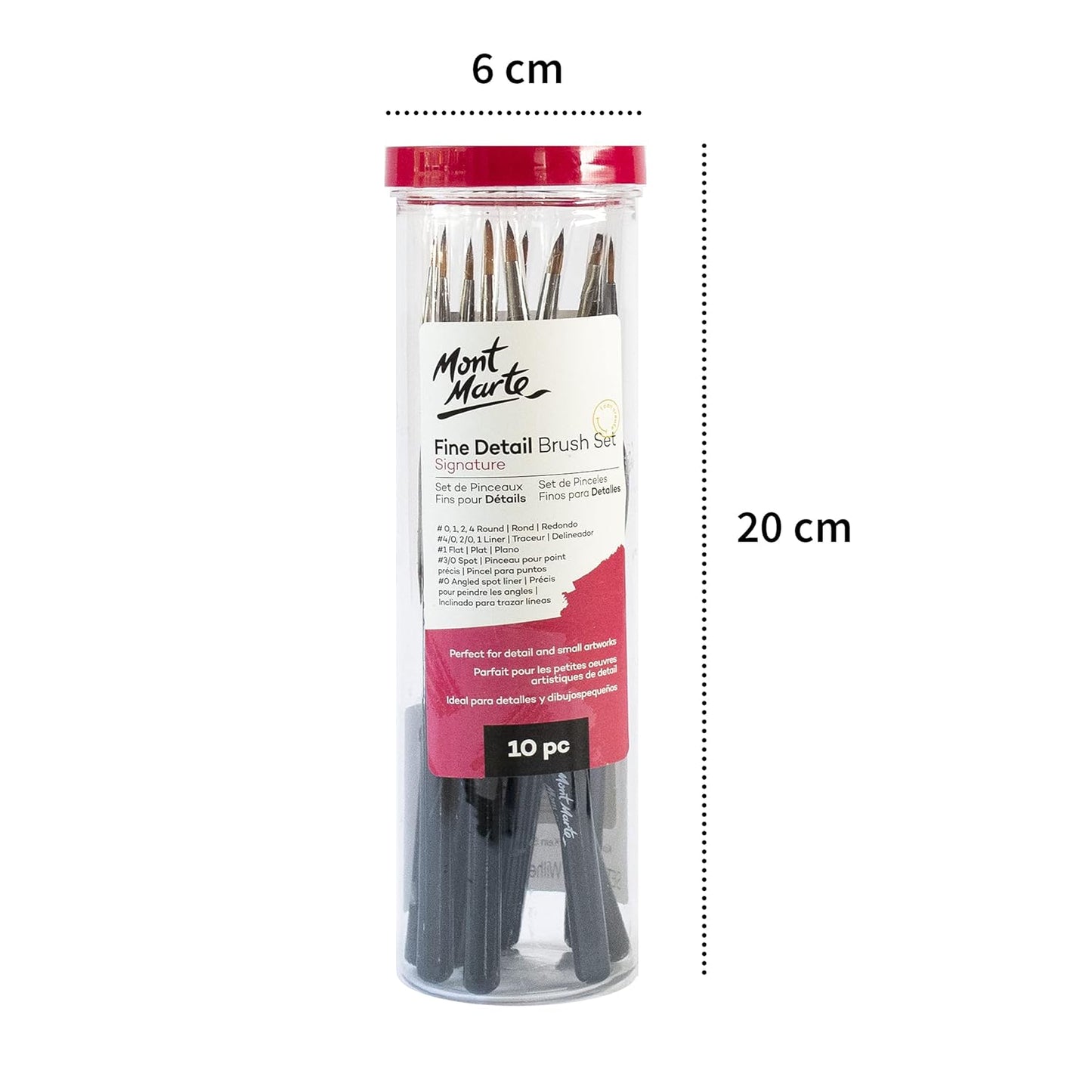 Mont Marte Fine Brush Set | 10 Fine Brushes