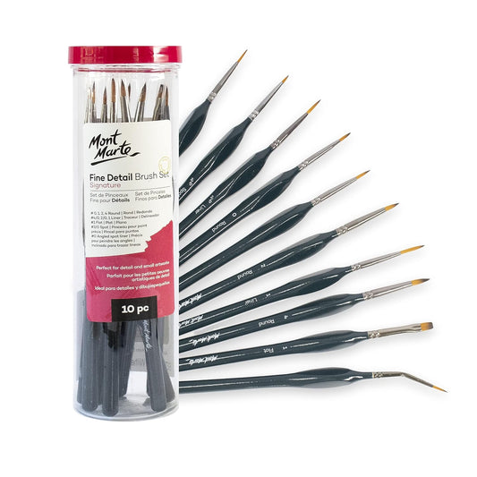 Mont Marte Fine Brush Set |  10 Fine Brushes