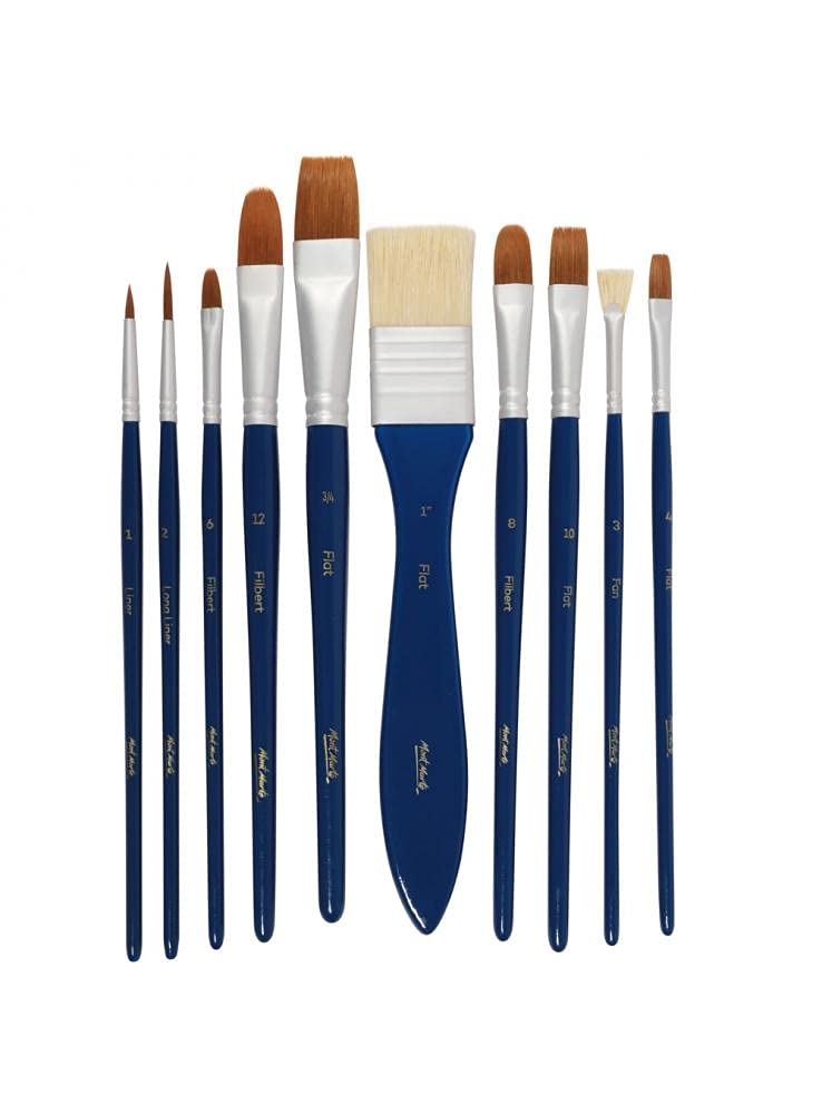 Mont Marte Signature Gouache Brush Set in Wallet | Pack of 11 Brushes