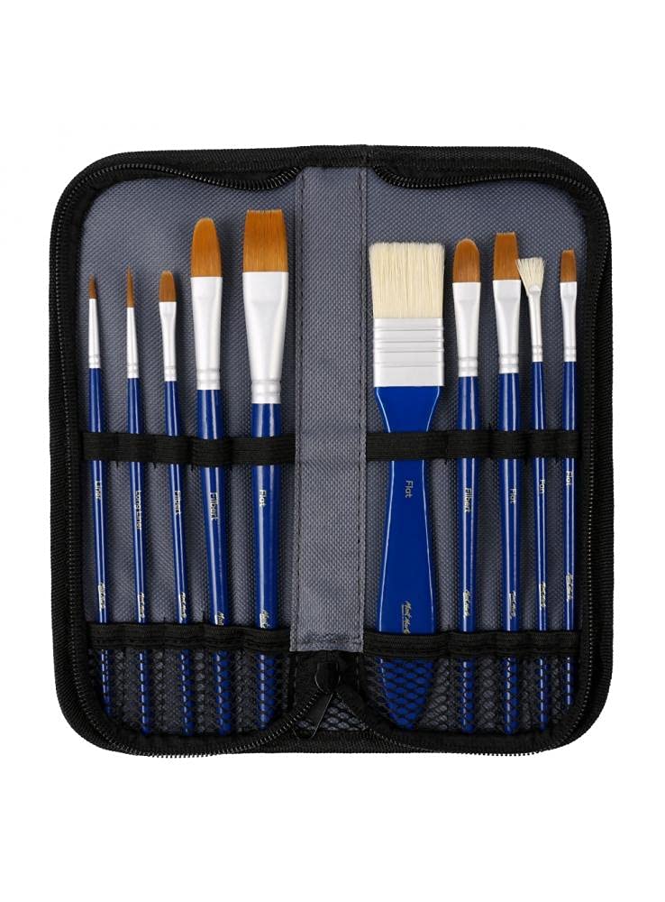 Mont Marte Signature Gouache Brush Set in Wallet | Pack of 11 Brushes