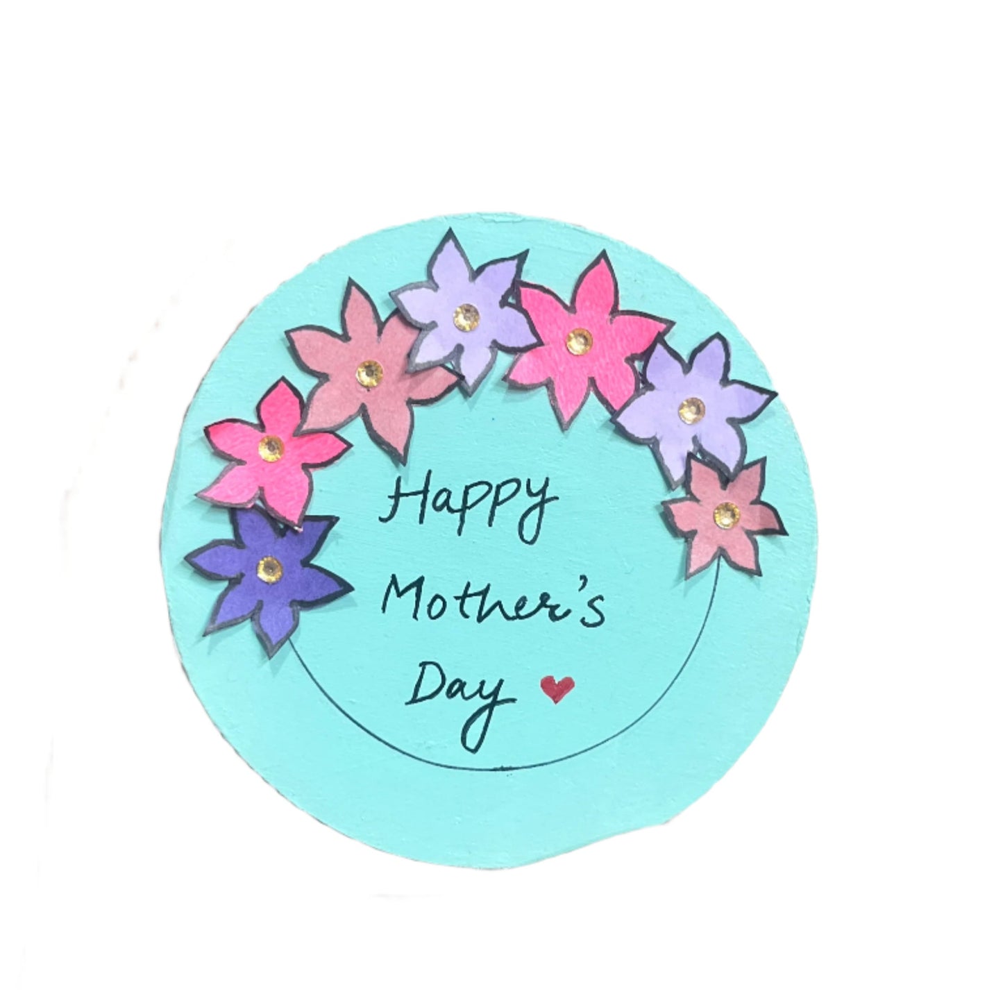 Round MDF Painting |Handmade Mini Painting with Easel | Mothers Day Special