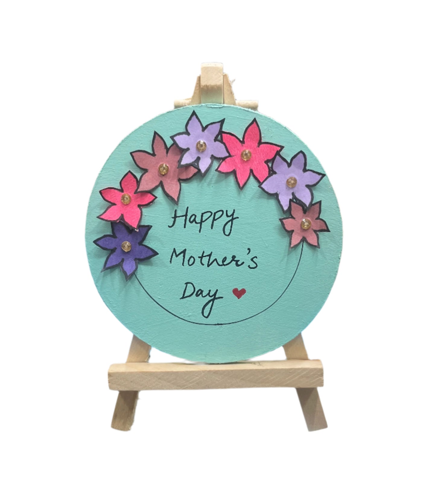 Round MDF Painting |Handmade Mini Painting with Easel | Mothers Day Special