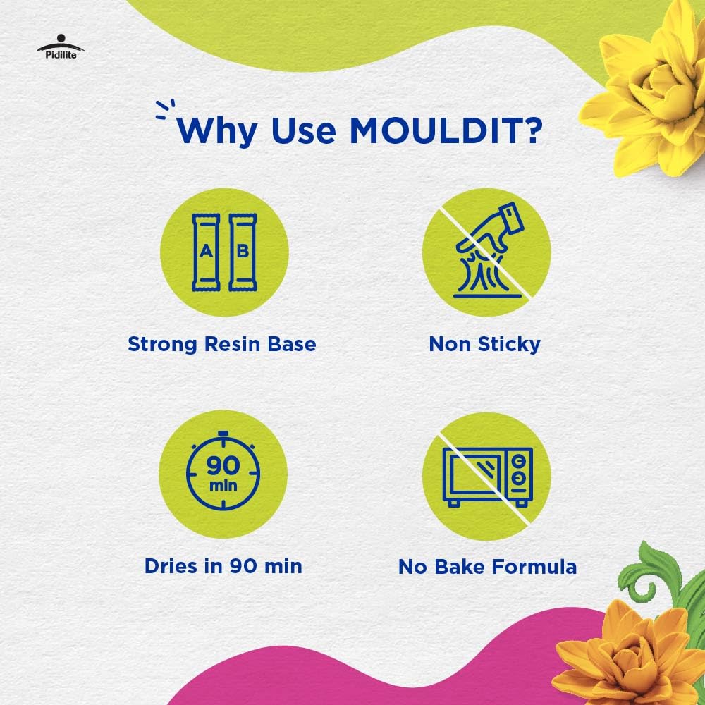 Fevicryl Mould It Clay Set | Modelling and Sculpting |  Air Dry Clay for Art and Craft |900gm