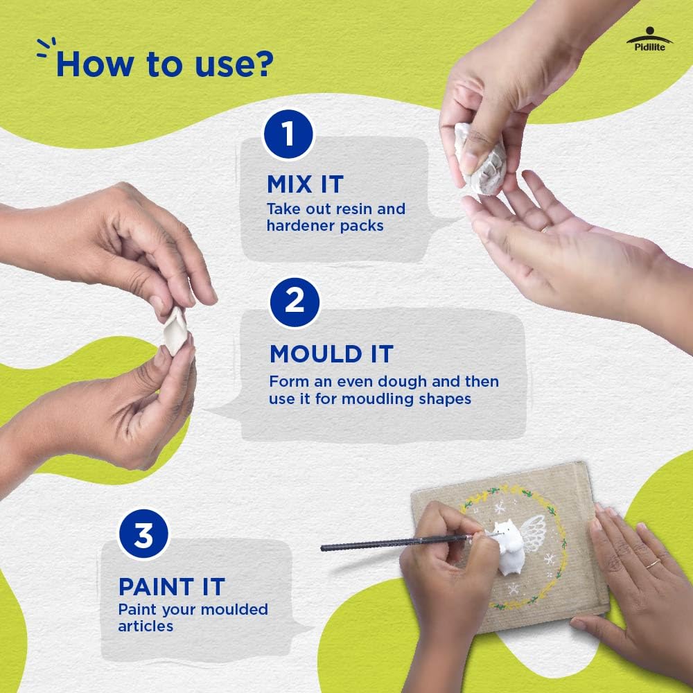 Fevicryl Mould It Clay Set | Modelling and Sculpting |  Air Dry Clay for Art and Craft |900gm