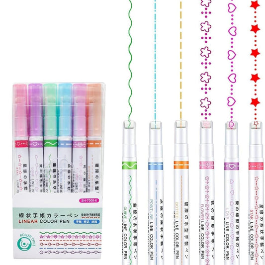 Outline Magic Border Pen | Pack of 6 | DOT LINEAR HIGHLIGHTER