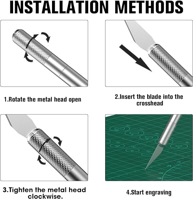 Precision Pen Knife with 5 Interchangeable Sharp Blades |For Carving and Mat Cutting