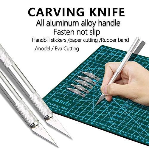 Precision Pen Knife with 5 Interchangeable Sharp Blades |For Carving and Mat Cutting