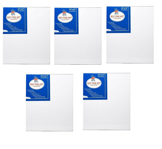 Roy Fine Art Canvas Board | 10 X 12 Inch | 4MM Board Backing | White | Single Piece