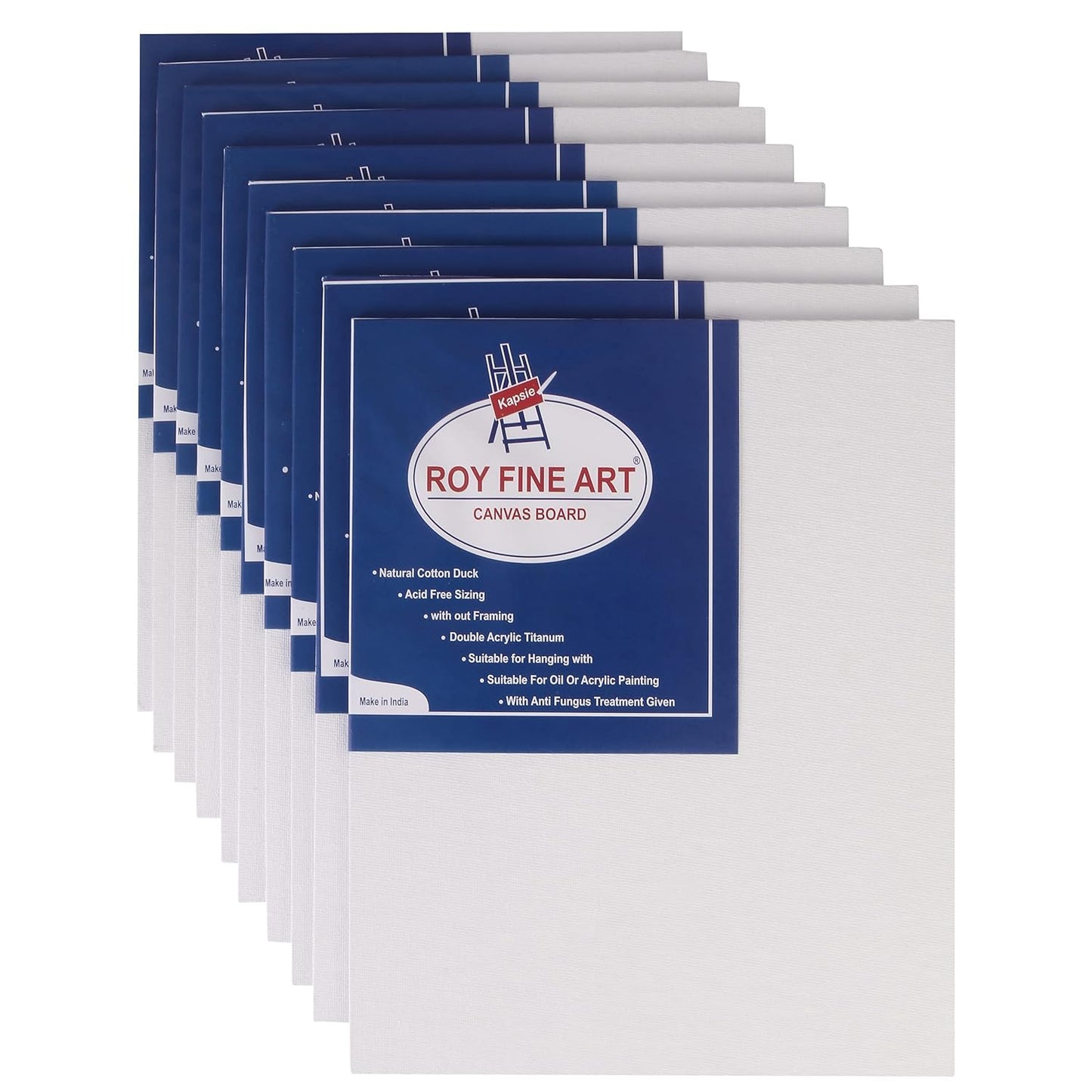 Roy Fine Art Canvas Board | 4 X 4 Inch | 4MM Board Backing | White | 1 Piece