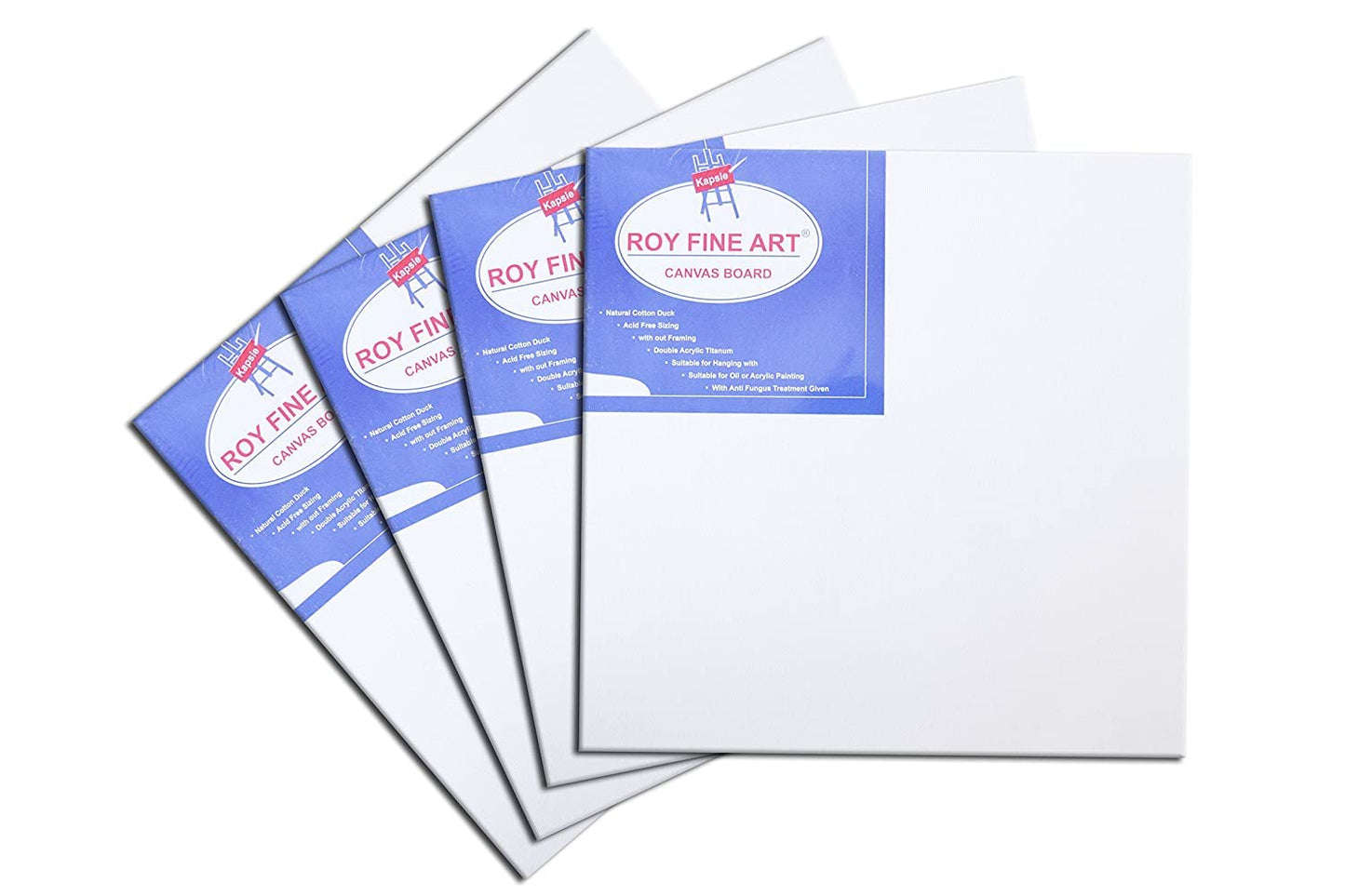 Roy Fine Art Canvas Board | 6 X 6 Inch | 4MM Board Backing | White | Single Piece