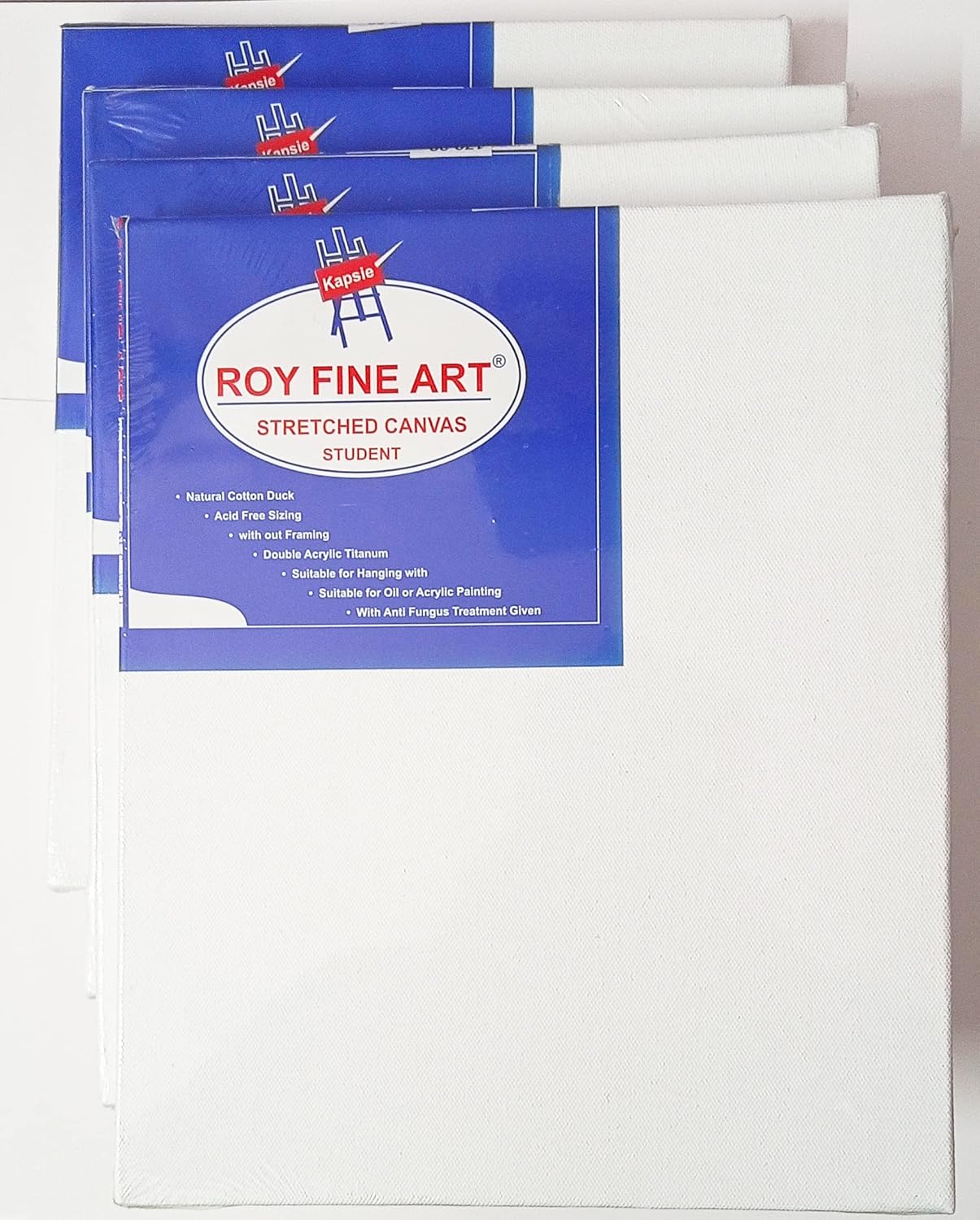 Roy Fine Art Pre Stretched Canvas with Wooden Frame | 10 x 12 Inch | White | One piece