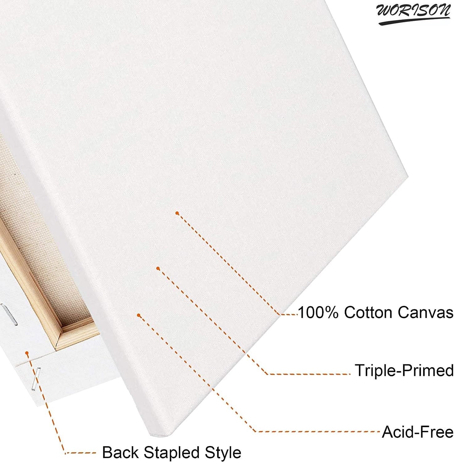 Roy Fine Art Pre Stretched Canvas with Wooden Frame | 12 x 16 inch | White