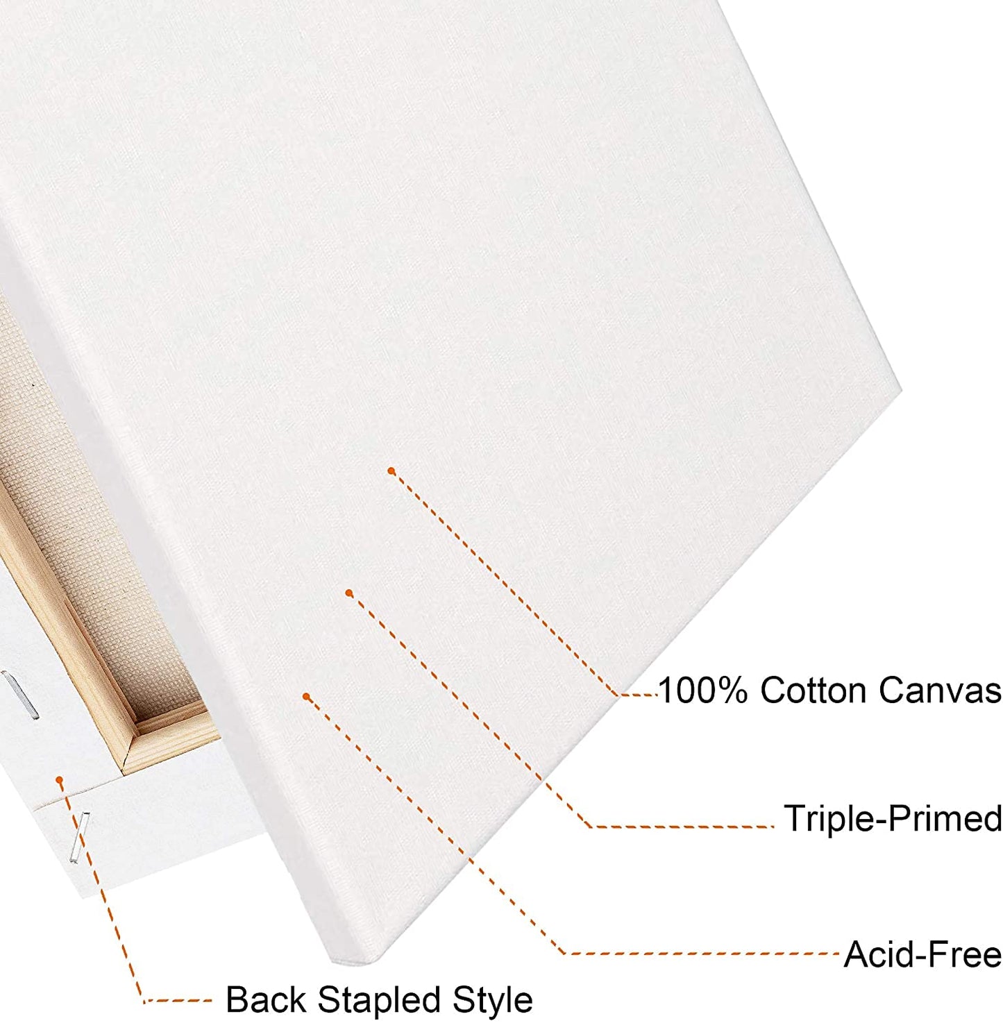 Roy Fine Art Pre Stretched Canvas with Wooden Frame | 10 x 12 Inch | White | One piece