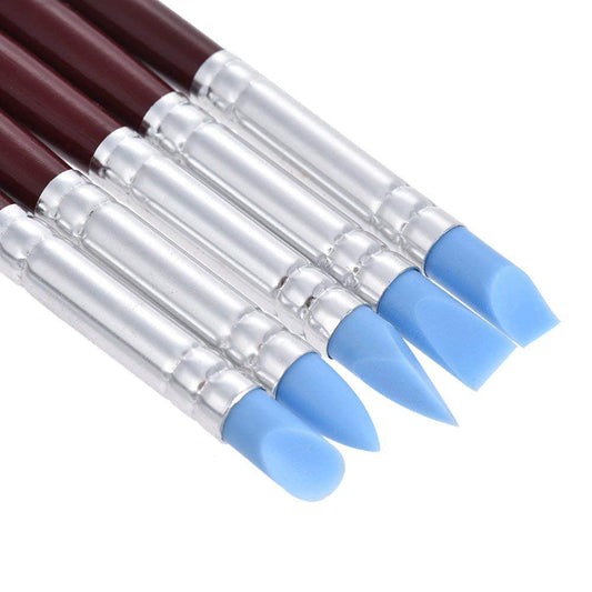 Rubber Tip Paint Brushes Set | Set of 5 |  Sculpture, Pottery, Color Shaping, Blending, Modeling etc
