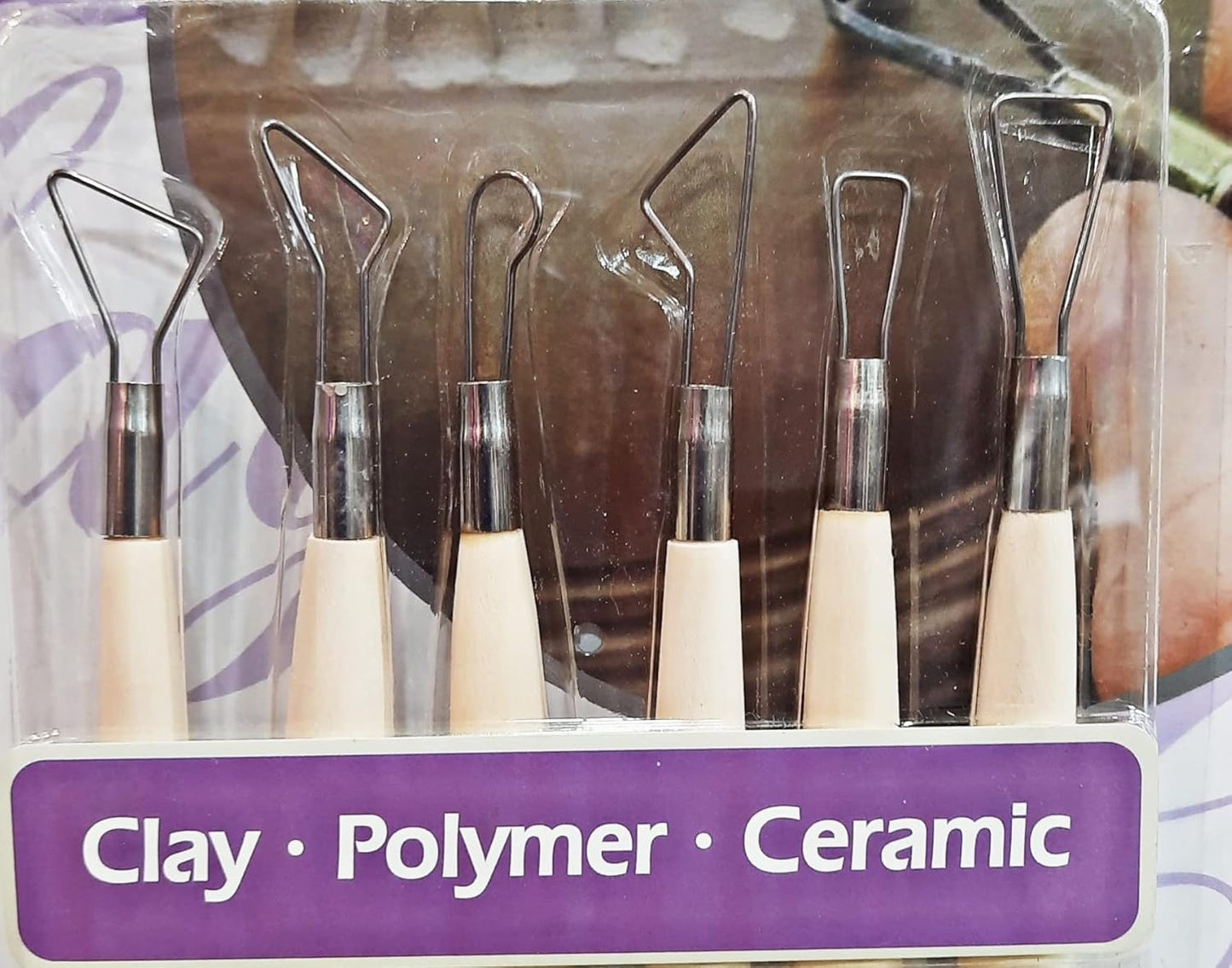 Single END Tool with Steel Ribbon Blades and Boxwood Handle | 6 Pcs | For Clay-Polymer-Ceramic Arts