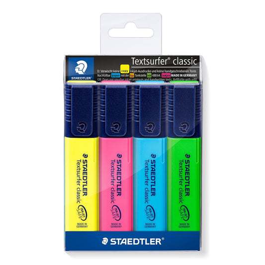 Staedtler Textsurfer Classic 364 WP6 Highlighter Pen | Pack Of 4 & 6