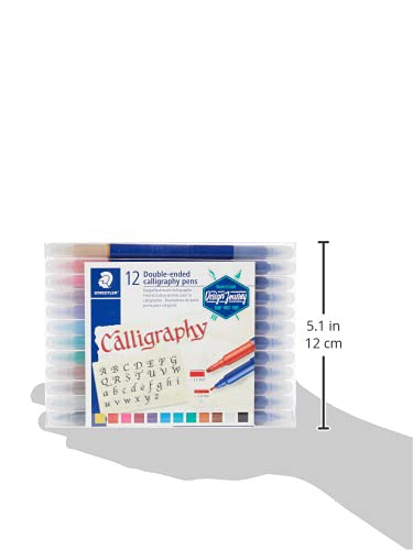 STAEDTLER Fibre Tip Calligraphy Pen Set | 12 Shades | Multicolor