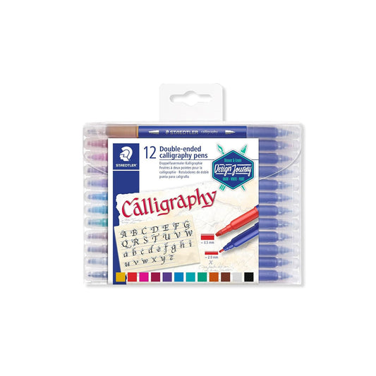 STAEDTLER Fibre Tip Calligraphy Pen Set | 12 Shades | Multicolor