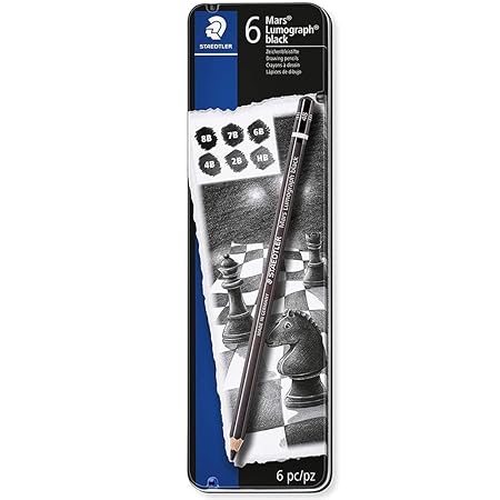 Staedtler Mars Lumograph Artists Pencils | Pack Of 6 | Black