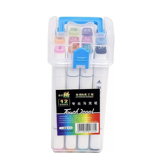 Touch Cool Alcohol Markers Pen Set | Dual Tip | 12 Shades