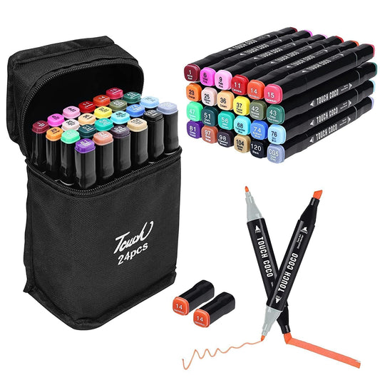 Touch Cool Alcohol Markers Pen Set | Dual Tip | 24 Shades