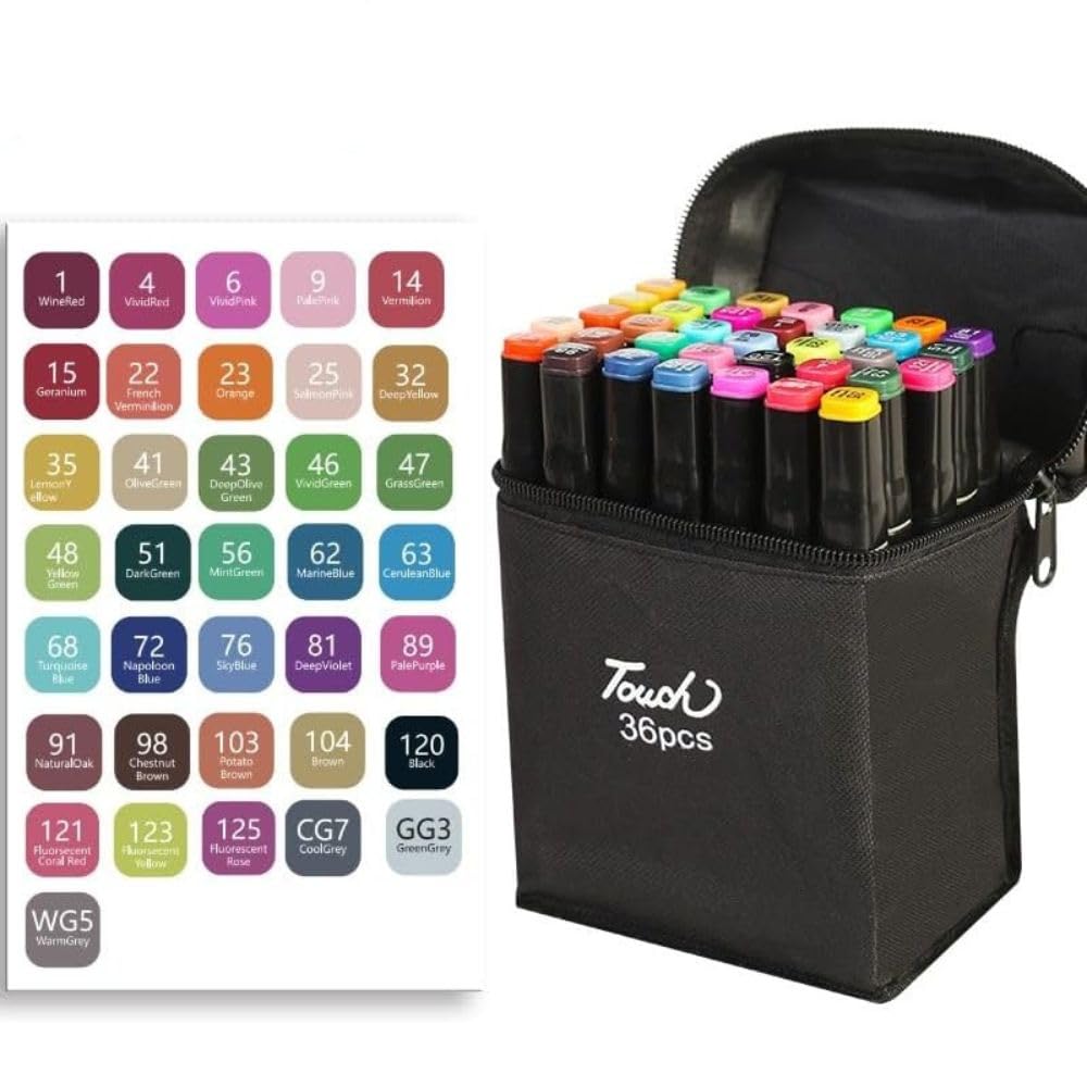 Touch Cool Alcohol Markers Pen Set | Dual Tip | 36 Shades