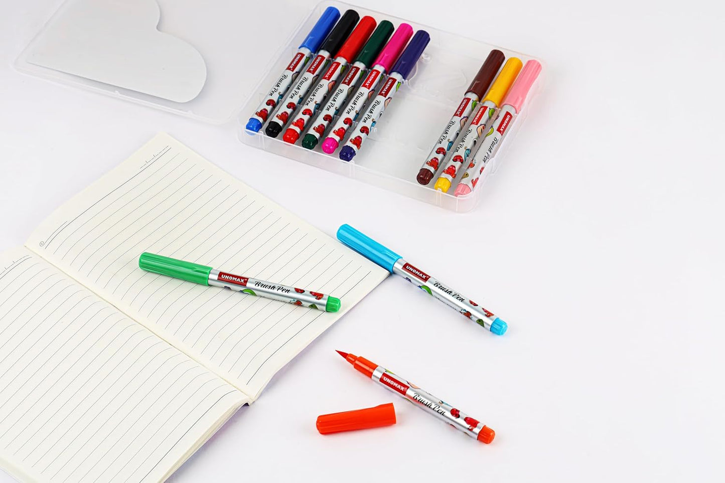 Unomax Brush Pens Felt Tip Pen Set | 12 Shades