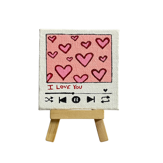 Mini Canvas Painting – "I Love You"