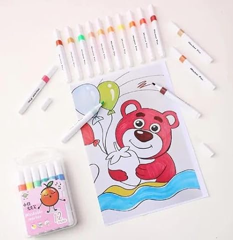 Washable Watercolor Pens Set | Colouring Kit Art Markers | Set of 12Pcs