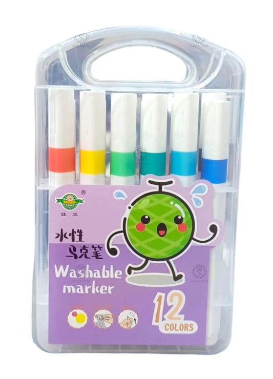 Washable Watercolor Pens Set | Colouring Kit Art Markers | Set of 12Pcs