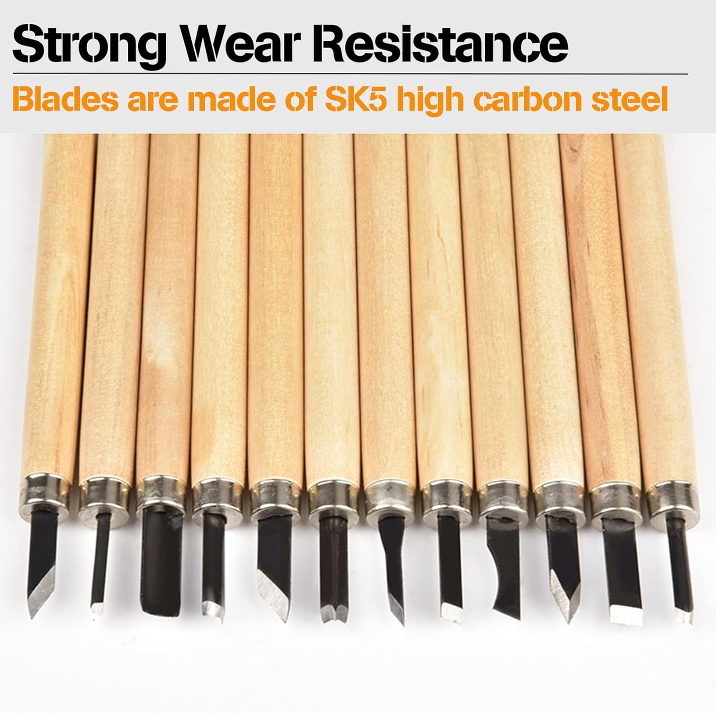 Premium Wood Carving Tools Kit | 12pcs | Hand Carving Tools Set