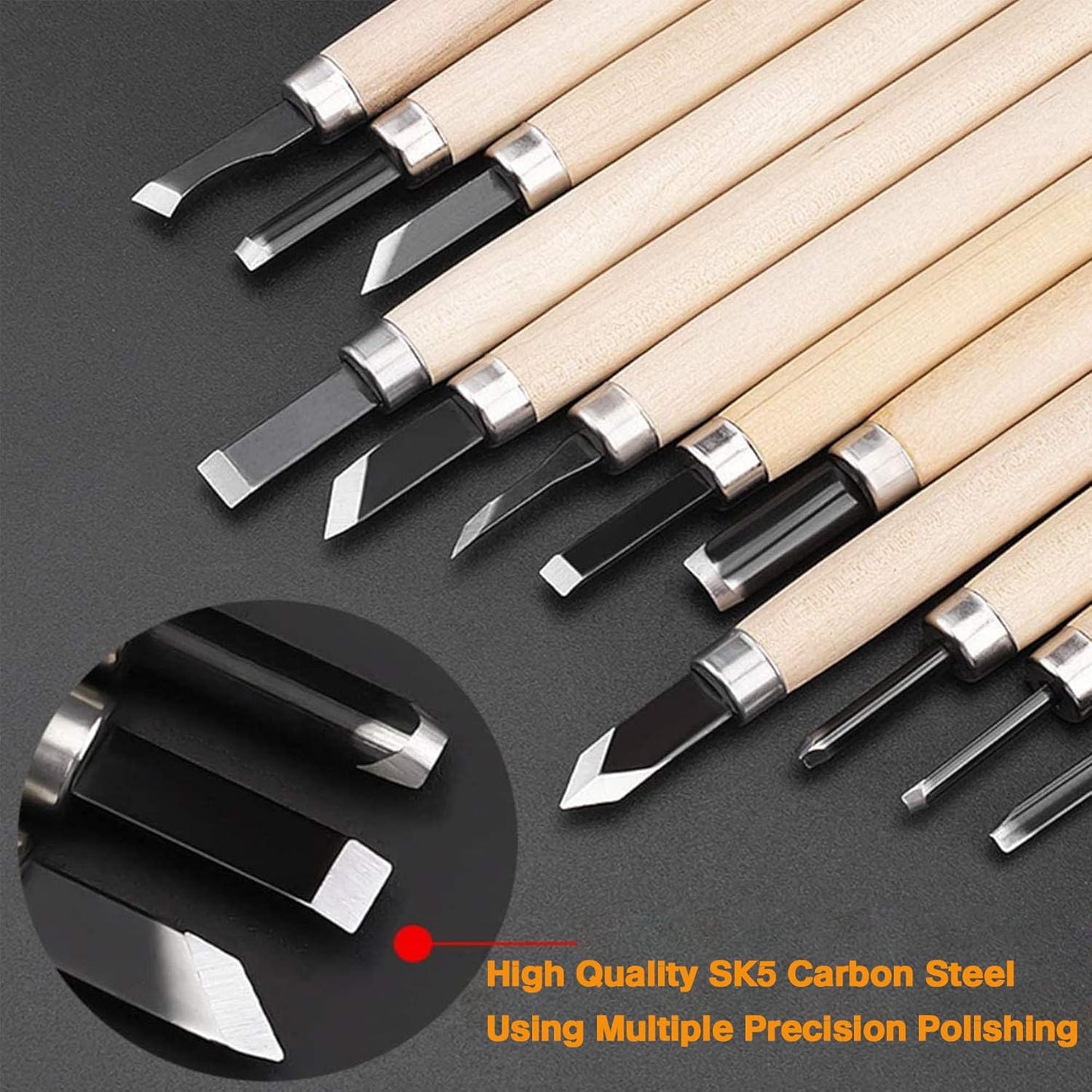 Premium Wood Carving Tools Kit | 12pcs | Hand Carving Tools Set