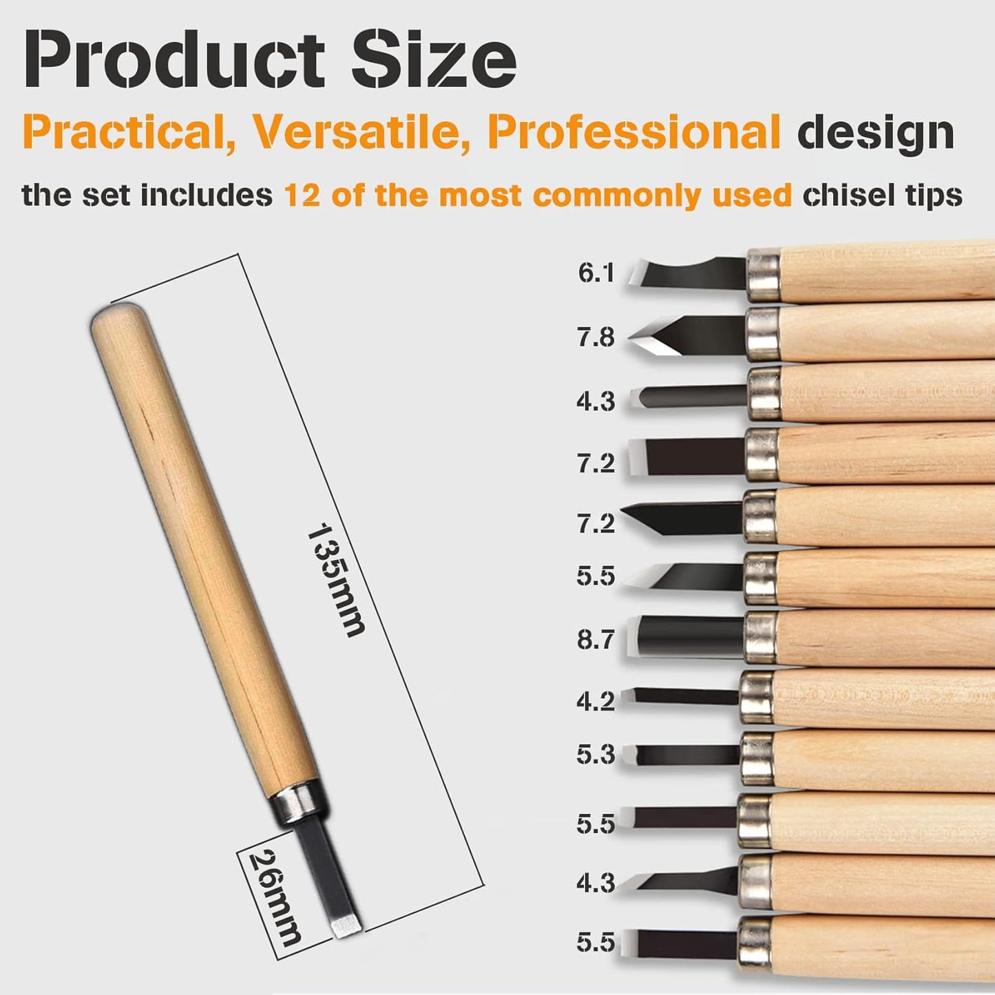 Premium Wood Carving Tools Kit | 12pcs | Hand Carving Tools Set