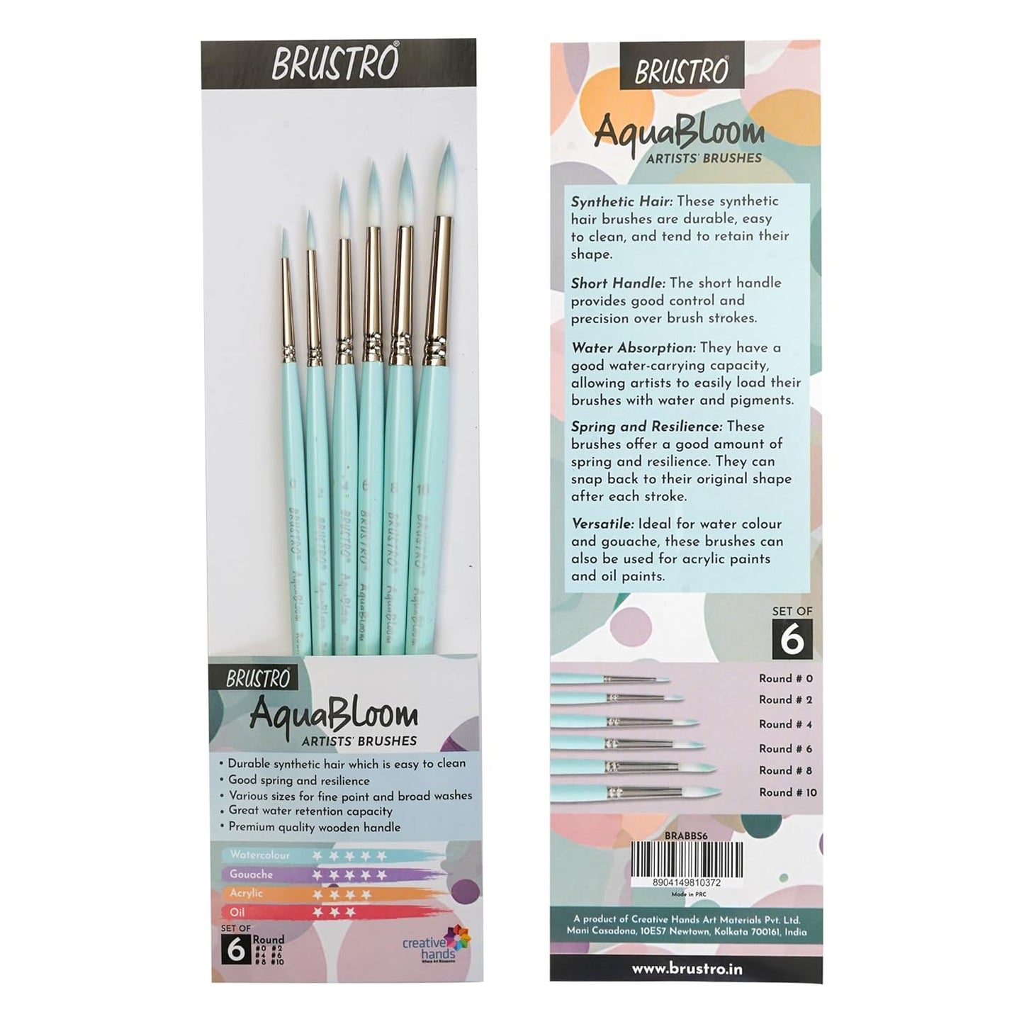Brustro Aqua Bloom Brush Set | Round brushes | Set of 6
