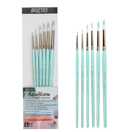 Brustro Aqua Bloom Brush Set | Round brushes | Set of 6